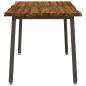 Preview: 90 x 55 x 75 cm Massivholz Akazie Natur und Kaffee Rechteckig
