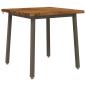Preview: 90 x 90 x 75 cm Massivholz Akazie Natur und Kaffee Quadratisch