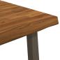 Preview: 90 x 90 x 75 cm Massivholz Akazie Natur und Kaffee Quadratisch