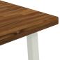 Preview: 70 x 70 x 75 cm Massivholz Akazie Natürlich und Weiß