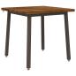 Preview: 90 x 90 x 75 cm Massivholz Akazie Natur und Kaffee Quadratisch