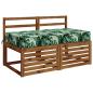 Preview: Sitzkissen SOEST 100 % Polyester Blattmuster 120 x 60 x 15 cm