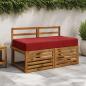 Preview: ARDEBO.de - Sitzkissen SOEST 100 % Polyester Weinrot 120 x 60 x 15 cm