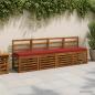 Preview: ARDEBO.de - 1-teiliges Bankkissen VUGHT 100 % Polyester Rot 120 x 40 x 5 cm