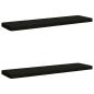 Preview: ARDEBO.de - 2-teilige Bankkissen VUGHT 2 stk. 100 % Polyester Schwarz