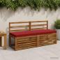 Preview: ARDEBO.de - 2-teilige Bankkissen VUGHT 2 stk. 100 % Polyester Weinrot