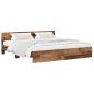 Preview: Bettgestell mit Kopfteil Altholz 200 x 200 cm Holzwerkstoff