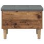 Preview: Aufbewahrungsbank mit Kissen Eichenholz 62 x 42 x 46 cm