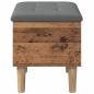 Preview: Aufbewahrungsbank mit Kissen Eichenholz 62 x 42 x 46 cm