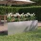 Preview: ARDEBO.de - Garten-Pflanzgefäß Silber 200 x 40 x 60 cm Edelstahl