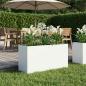 Preview: ARDEBO.de - Garten-Pflanzgefäß Weiß 120 x 40 x 60 cm Kaltgewalzter Stahl