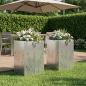 Preview: ARDEBO.de - Garten-Pflanzgefäß 2 Stk. Silber 50 x 50 x 75 cm