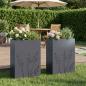 Preview: ARDEBO.de - Garten-Pflanzgefäß 2 Stk. Anthrazit 50 x 30 x 75 cm