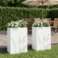 Preview: ARDEBO.de - Garten-Pflanzgefäß 2 Stk. Weiß 50 x 30 x 75 cm
