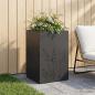 Preview: ARDEBO.de - Garten-Pflanzgefäß Schwarz 50 x 50 x 75 cm Kaltgewalzter Stahl