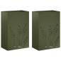 Preview: Garten-Pflanzgefäß 2 Stk. Olivgrün 50 x 30 x 75 cm