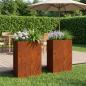 Preview: ARDEBO.de - Garten-Pflanzgefäß 2 Stk. Rostoptik 50 x 30 x 75 cm