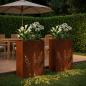 Preview: Garten-Pflanzgefäß 2 Stk. Rostoptik 50 x 30 x 75 cm