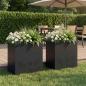 Preview: ARDEBO.de - Garten-Pflanzgefäß 2 Stk. Schwarz 50 x 30 x 49 cm