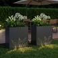 Preview: Garten-Pflanzgefäß 2 Stk. Schwarz 50 x 30 x 49 cm