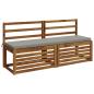 Preview: 2-teilige Bankkissen SOEST 100 % Polyester Grau 160 x 40 x 5 cm
