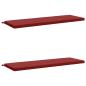 Preview: Bankkissen SOEST 2 stk. 100 % Polyester Weinrot 150 x 50 x 5 cm