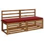 Preview: Bankkissen SOEST 2 stk. 100 % Polyester Weinrot 150 x 50 x 5 cm