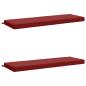 Preview: Bankkissen SOEST 2 stk. 100 % Polyester Weinrot 150 x 50 x 8 cm