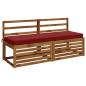 Preview: Bankkissen SOEST 2 stk. 100 % Polyester Weinrot 150 x 50 x 8 cm