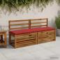 Preview: ARDEBO.de - 2-teilige Bankkissen SOEST 2 stk. 100 % Polyester Rot