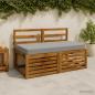 Preview: ARDEBO.de - Sitzkissen SOEST 100 % Polyester Grau 120 x 60 x 10 cm