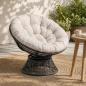 Preview: ARDEBO.de - Papasan-Sessel-Kissen VIANEN 100 % Polyester Weiß Ø 100 x 12 cm