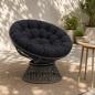 Preview: ARDEBO.de - Papasan-Sessel-Kissen VIANEN 100 % Polyester Dunkelblau