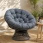 Preview: ARDEBO.de - Papasan-Sessel-Kissen VIANEN 100 % Polyester Blau Ø 100 x 12 cm