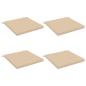 Preview: ARDEBO.de - 4-teilige Sitzkissen SOEST 4 stk. 100 % Polyester Creme
