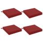 Preview: Sitzkissen SOEST 4 stk. 100 % Polyester Weinrot 40 x 40 x 7 cm
