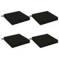 Preview: Sitzkissen SOEST 4 stk. 100 % Polyester Schwarz 45 x 45 x 7 cm