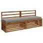 Preview: Bankkissen SOEST 100 % Polyester Grau 180 x 40 x 8 cm