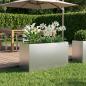 Preview: ARDEBO.de - Garten-Pflanzgefäß Silber 100 x 30 x 50 cm Verzinkter Stahl