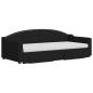 Preview: Tagesbett Ausziehbar mit Schubladen Schwarz 90x200 cm Stoff