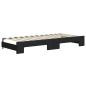 Preview: Tagesbett Ausziehbar mit Schubladen Schwarz 90x200 cm Stoff