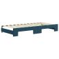 Preview: Tagesbett Ausziehbar Blau 90x200 cm Samt