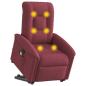 Preview: Massagesessel mit Aufstehhilfe Weinrot Stoff