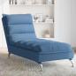 Preview: ARDEBO.de - Chaiselongue mit Kissen Blau Stoff