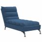 Preview: Chaiselongue mit Kissen Blau Stoff