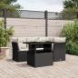 Preview: ARDEBO.de - 5-tlg. Garten-Sofagarnitur mit Kissen Schwarz Poly Rattan