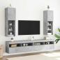 Preview: ARDEBO.de - TV-Schränke mit LED-Leuchten 2 Stk. Betongrau 30,5x30x102 cm