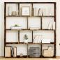 Preview: ARDEBO.de - B?cherregal R?uchereiche 132x29x141,5 cm Holzwerkstoff