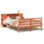 Preview: Massivholzbett mit Regal ohne Matratze Wachsbraun 140x190 cm