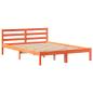 Preview: Massivholzbett mit Regal ohne Matratze Wachsbraun 140x190 cm